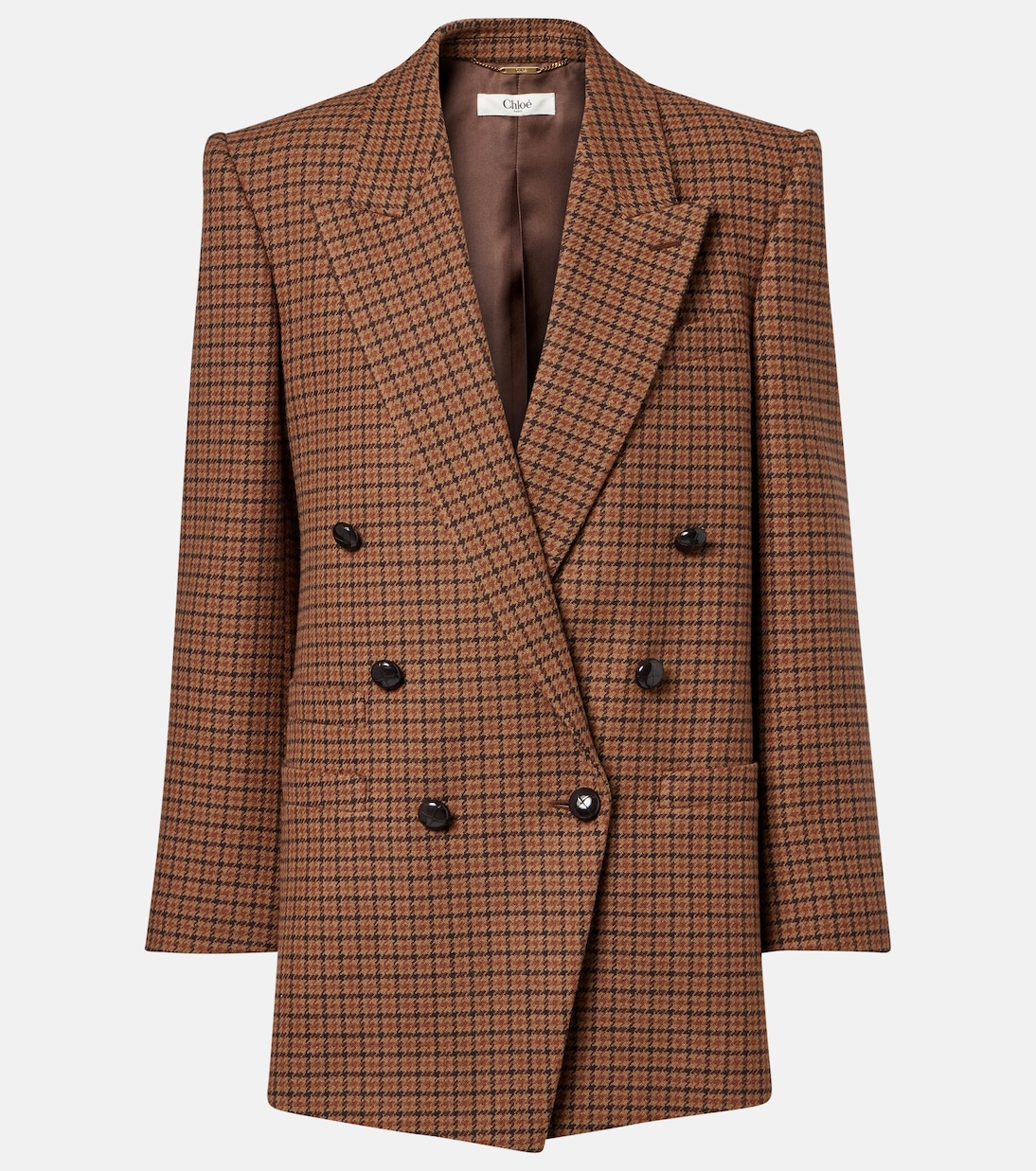 Checked double-breasted wool-blend blazer | Chloé