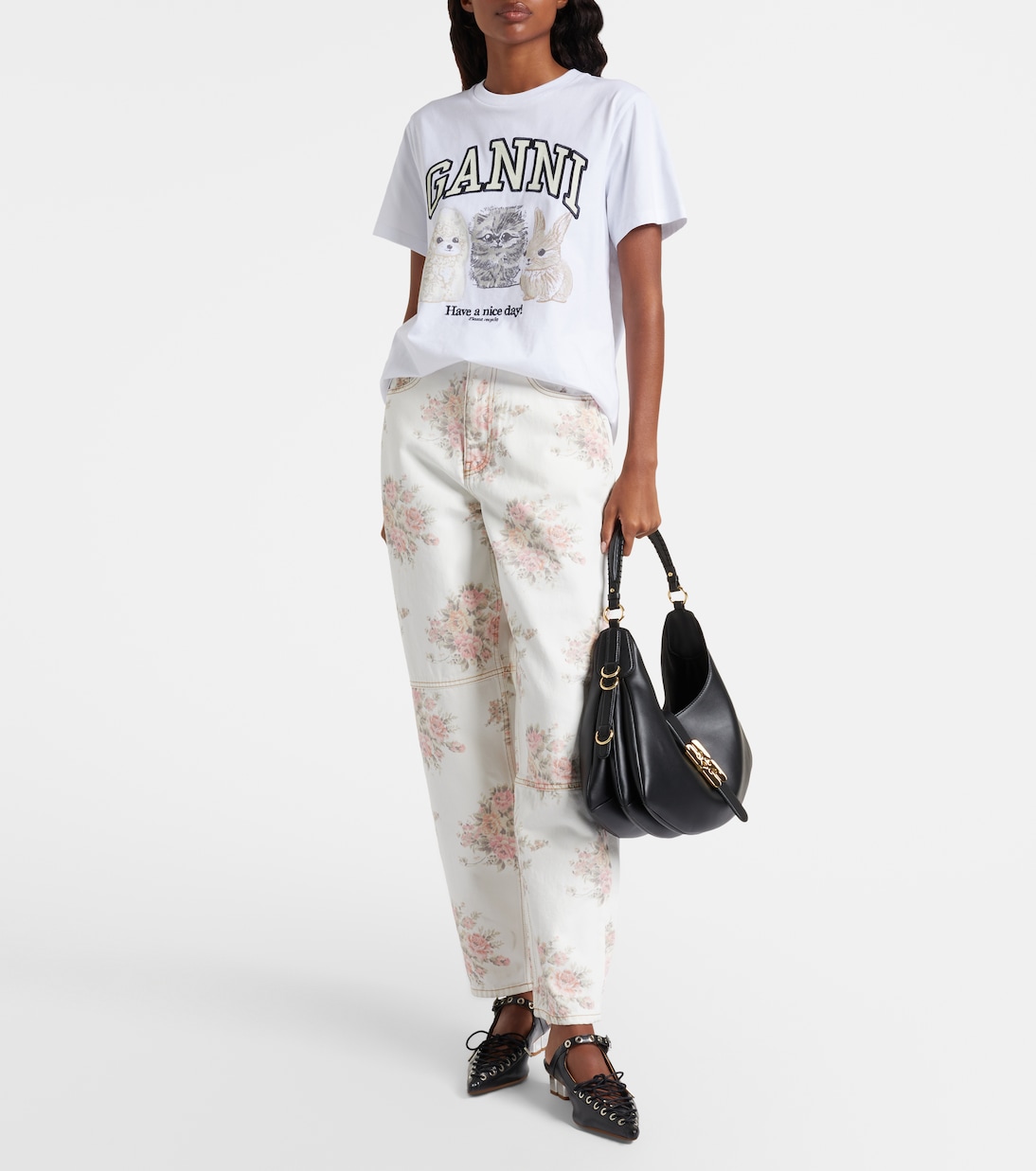 Mid-Rise Barrel Jeans Stary | Ganni