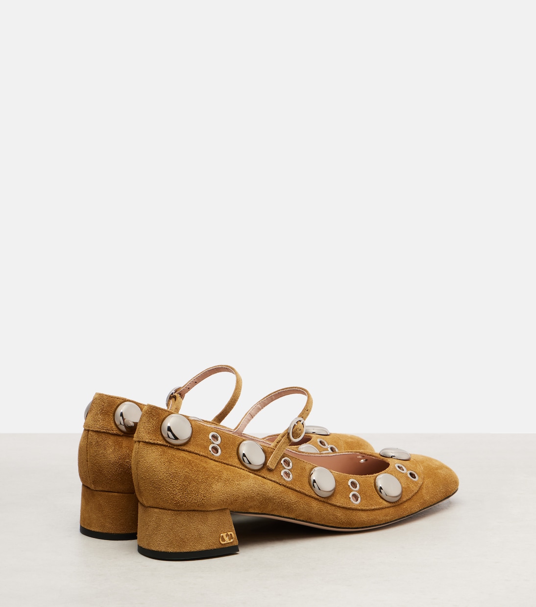 Nellcote studded suede Mary Jane pumps | Valentino Garavani