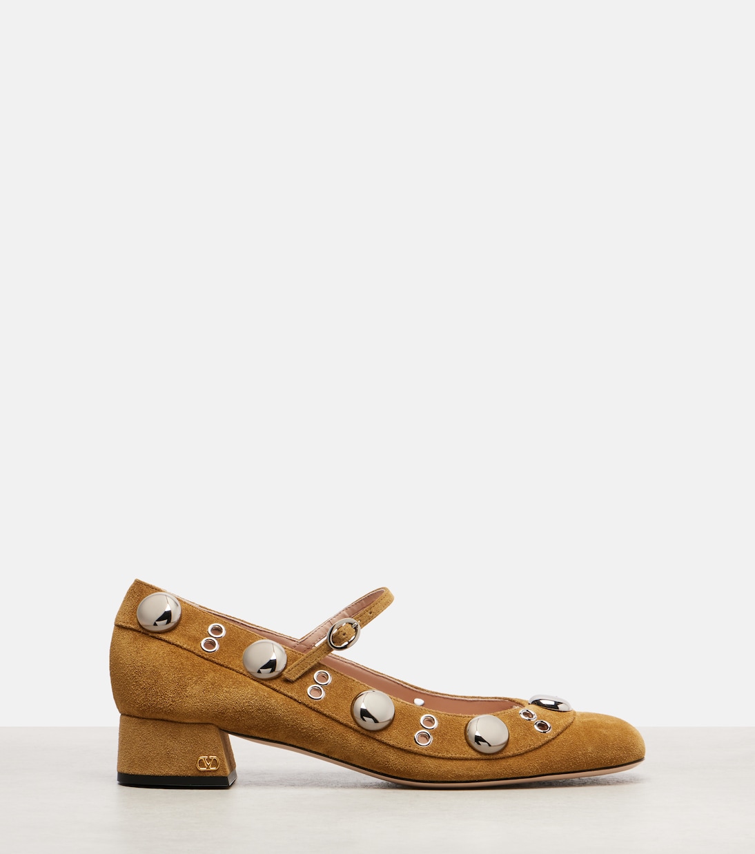 Nellcote studded suede Mary Jane pumps | Valentino Garavani