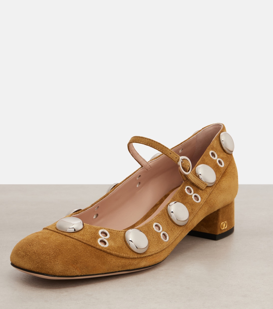 Nellcote studded suede Mary Jane pumps | Valentino Garavani