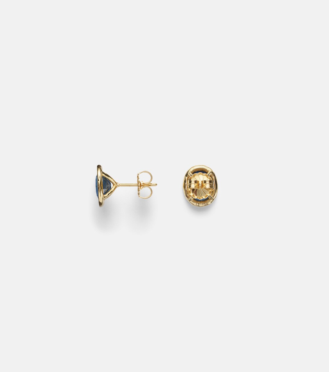 18kt gold stud earrings with diamonds and sapphires | Octavia Elizabeth