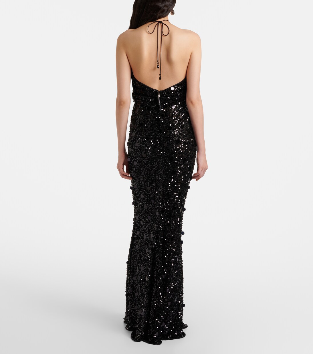 亮片挂脖式长礼服 | Dolce&Gabbana