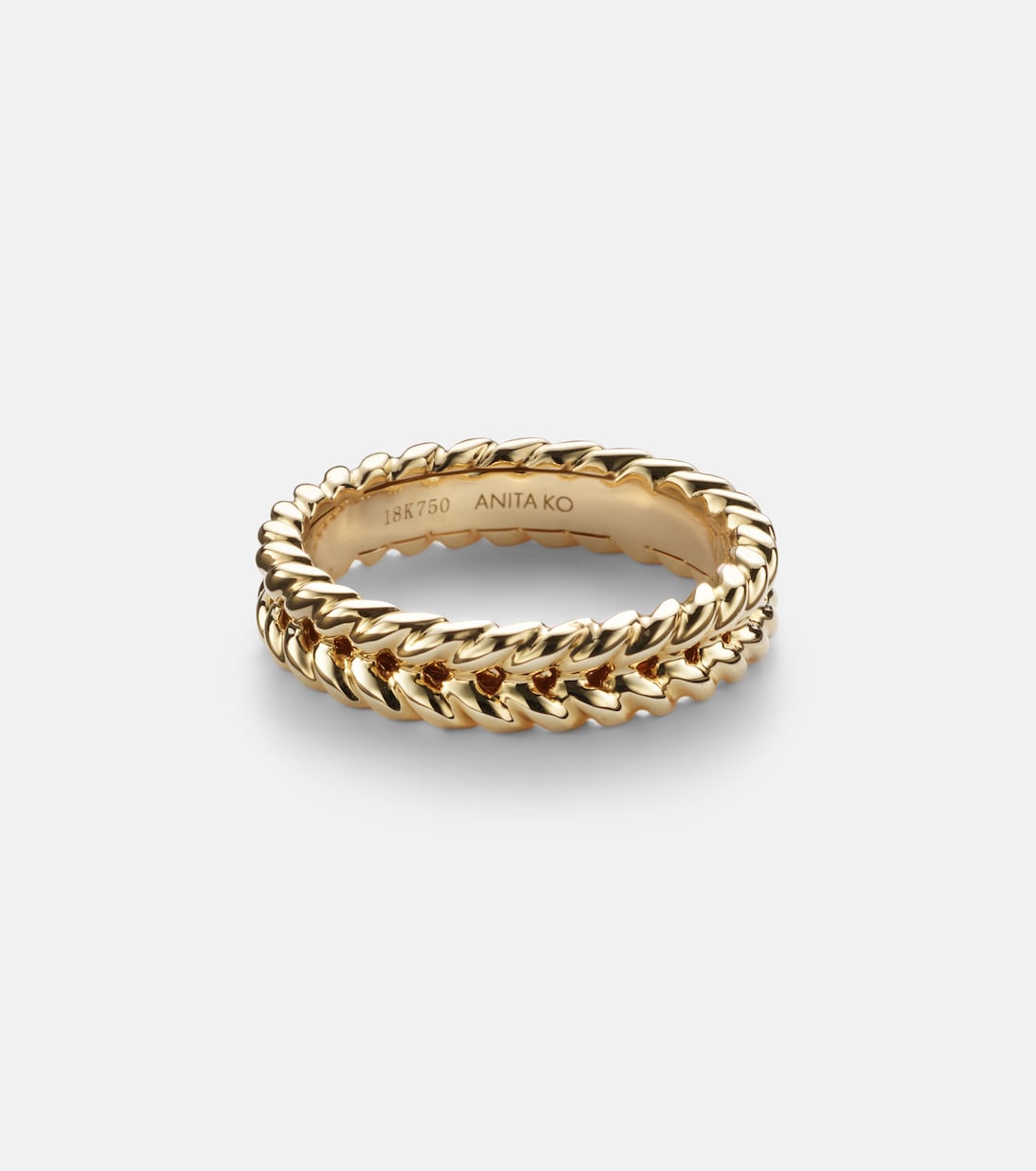 18kt gold braided ring | Anita Ko