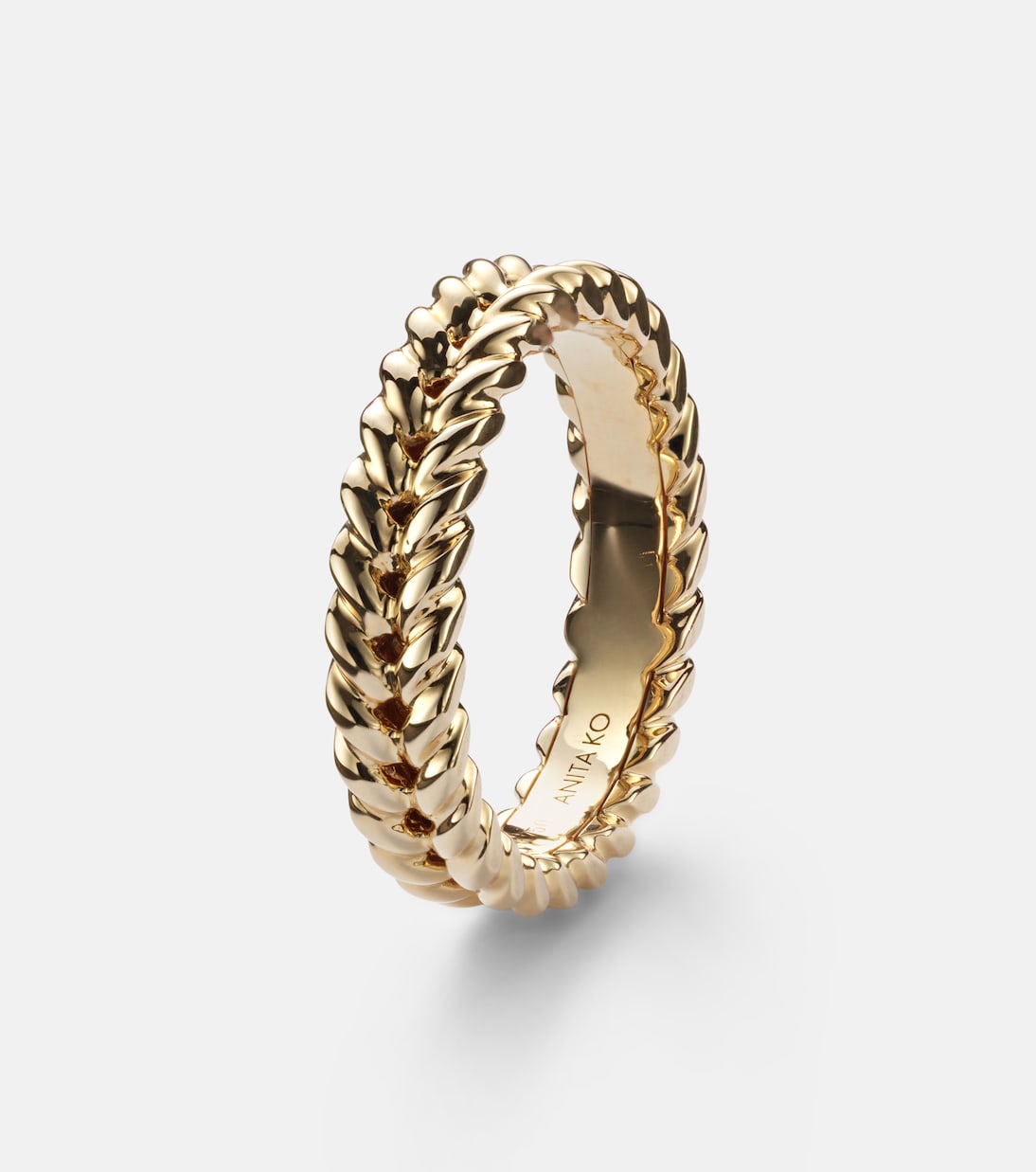 18kt gold braided ring | Anita Ko