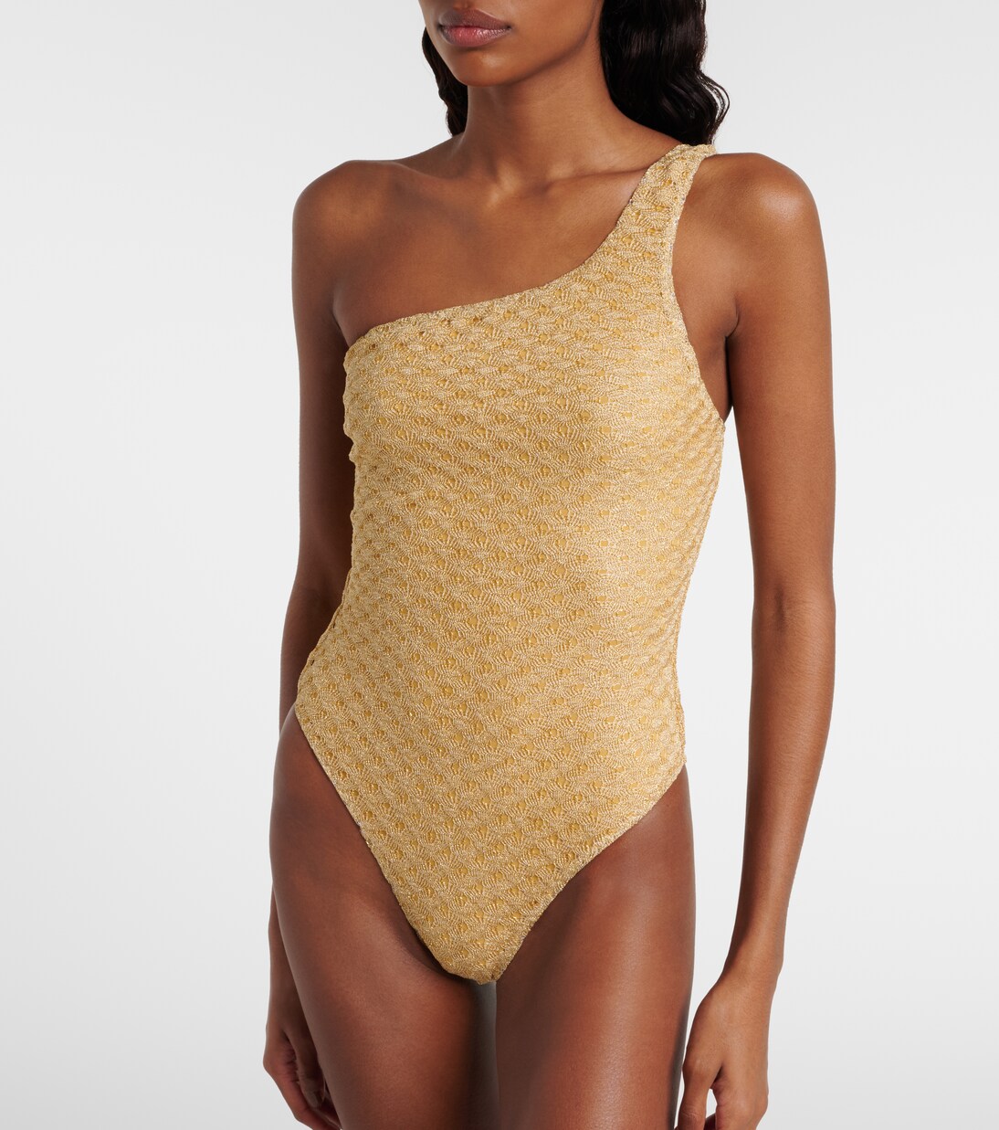One-shoulder lamé swimsuit | Missoni