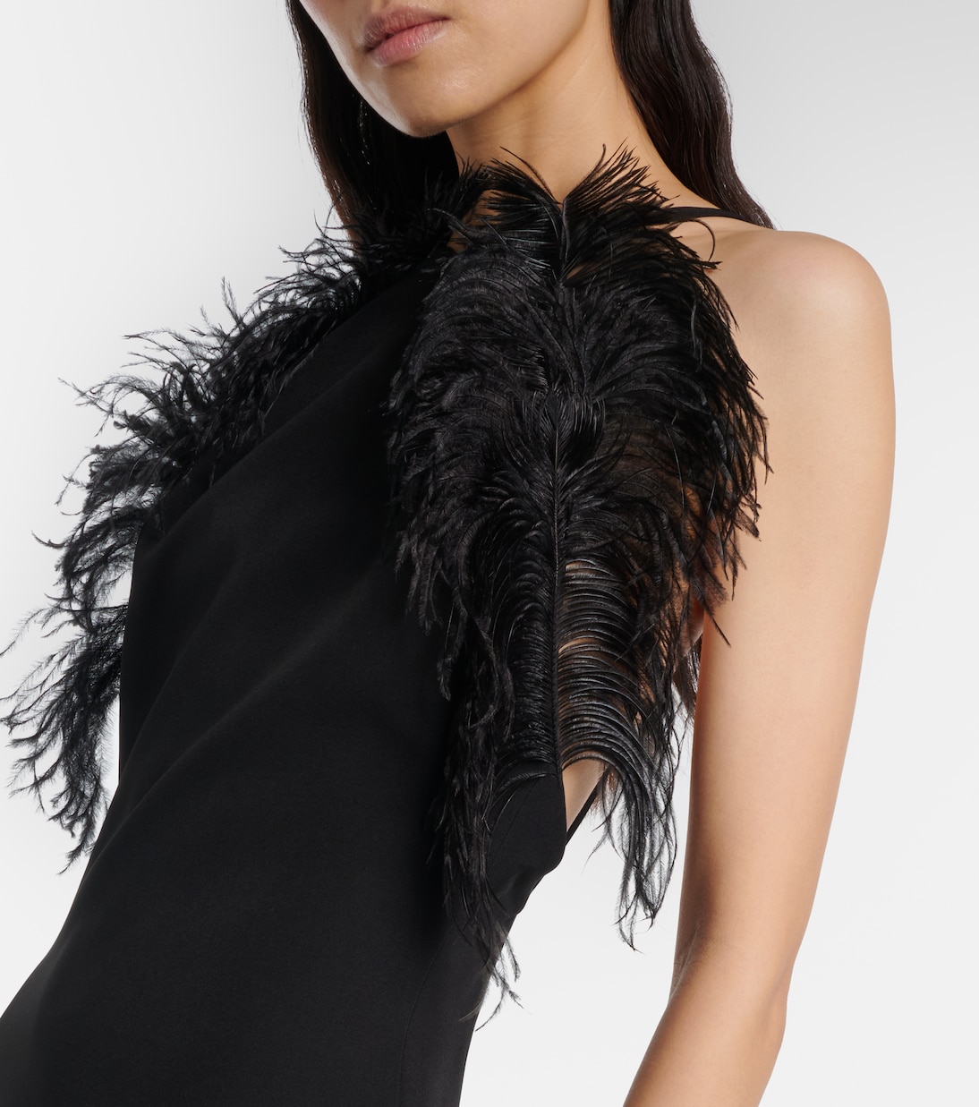 Feather-trimmed gown | The Attico