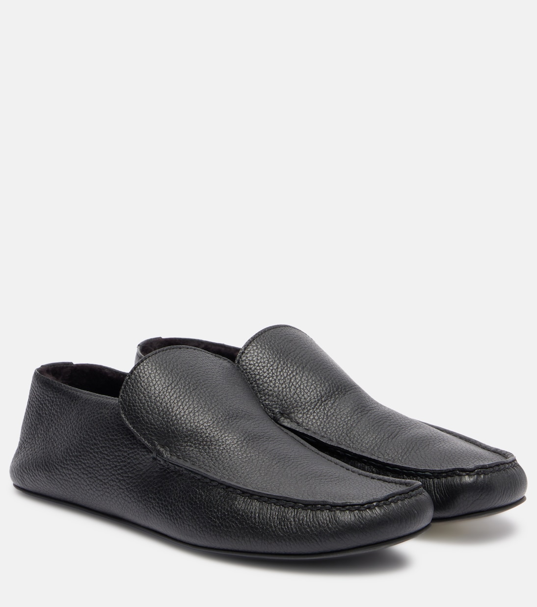 Leo shearling-lined leather loafers | The Row