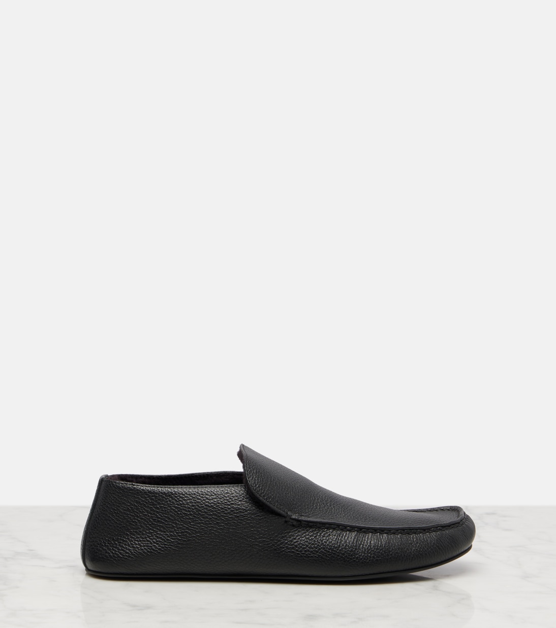 Leo shearling-lined leather loafers | The Row