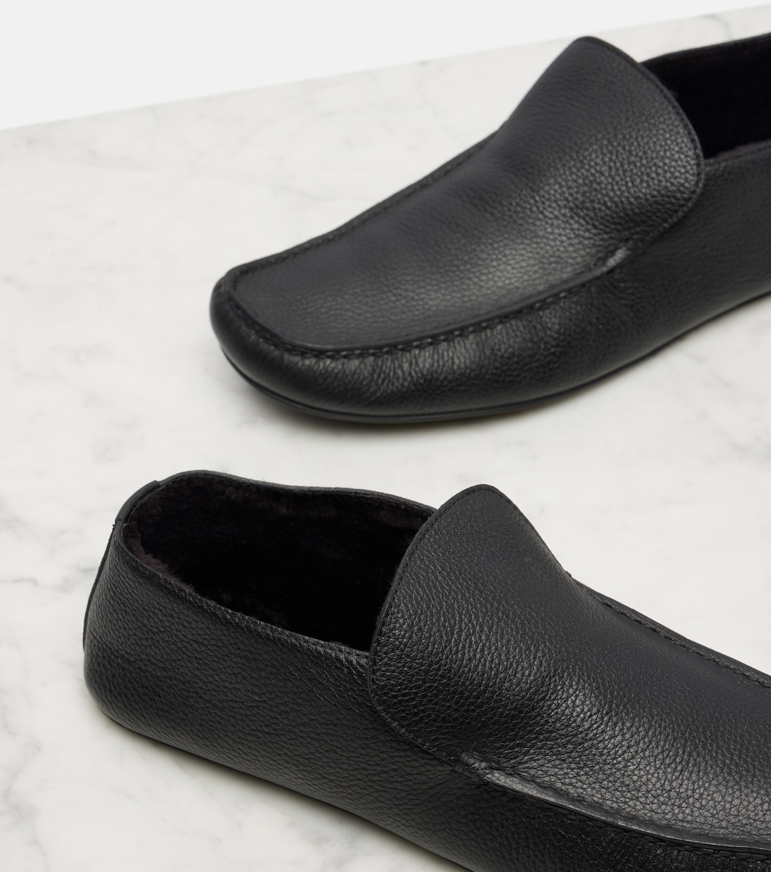 Leo shearling-lined leather loafers | The Row