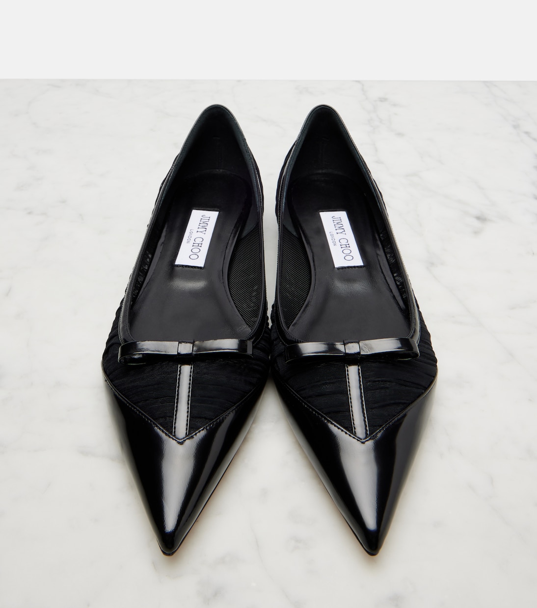 Bailarinas Love de malla con piel | Jimmy Choo