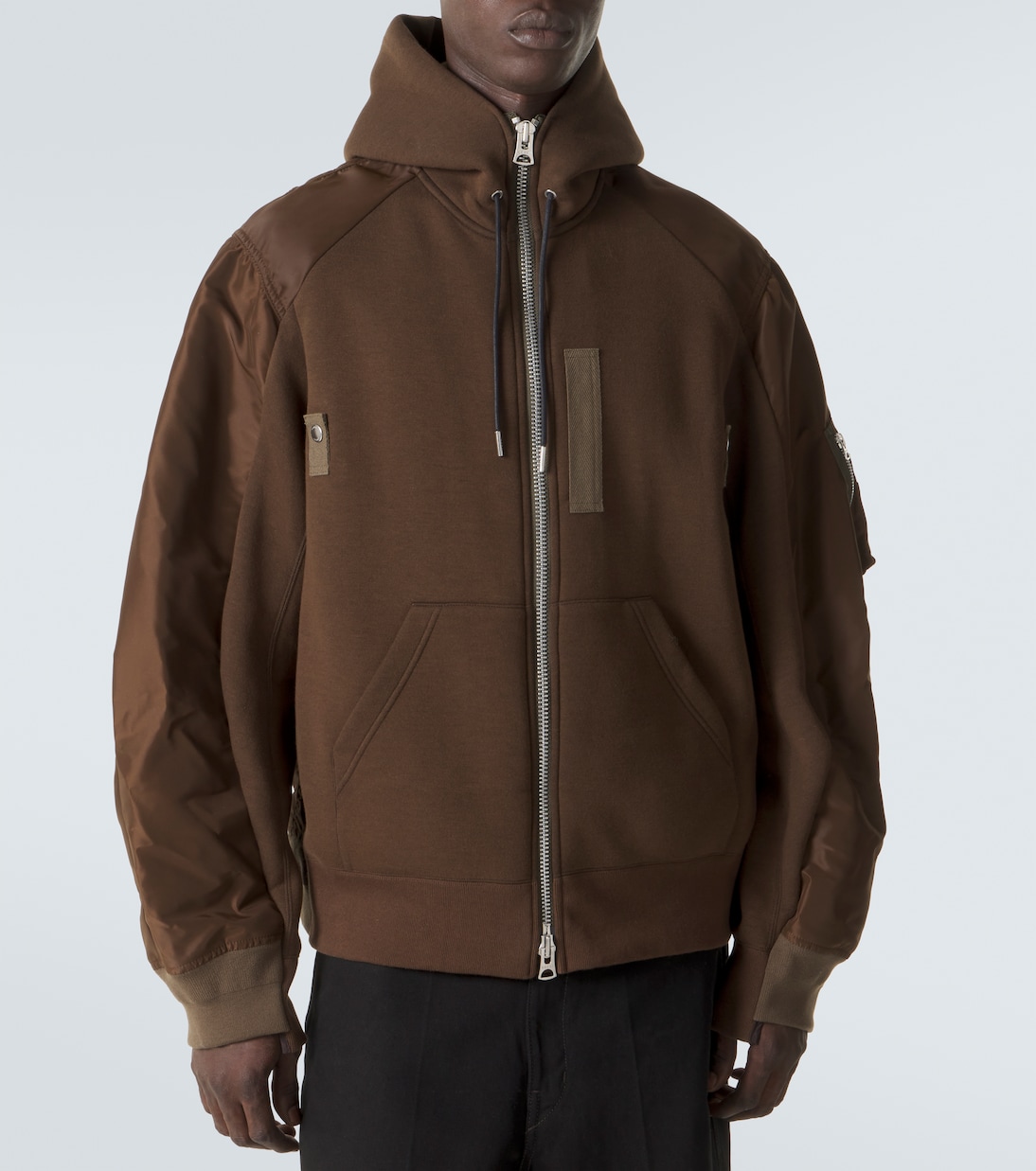 Cotton-blend and twill hoodie | Sacai