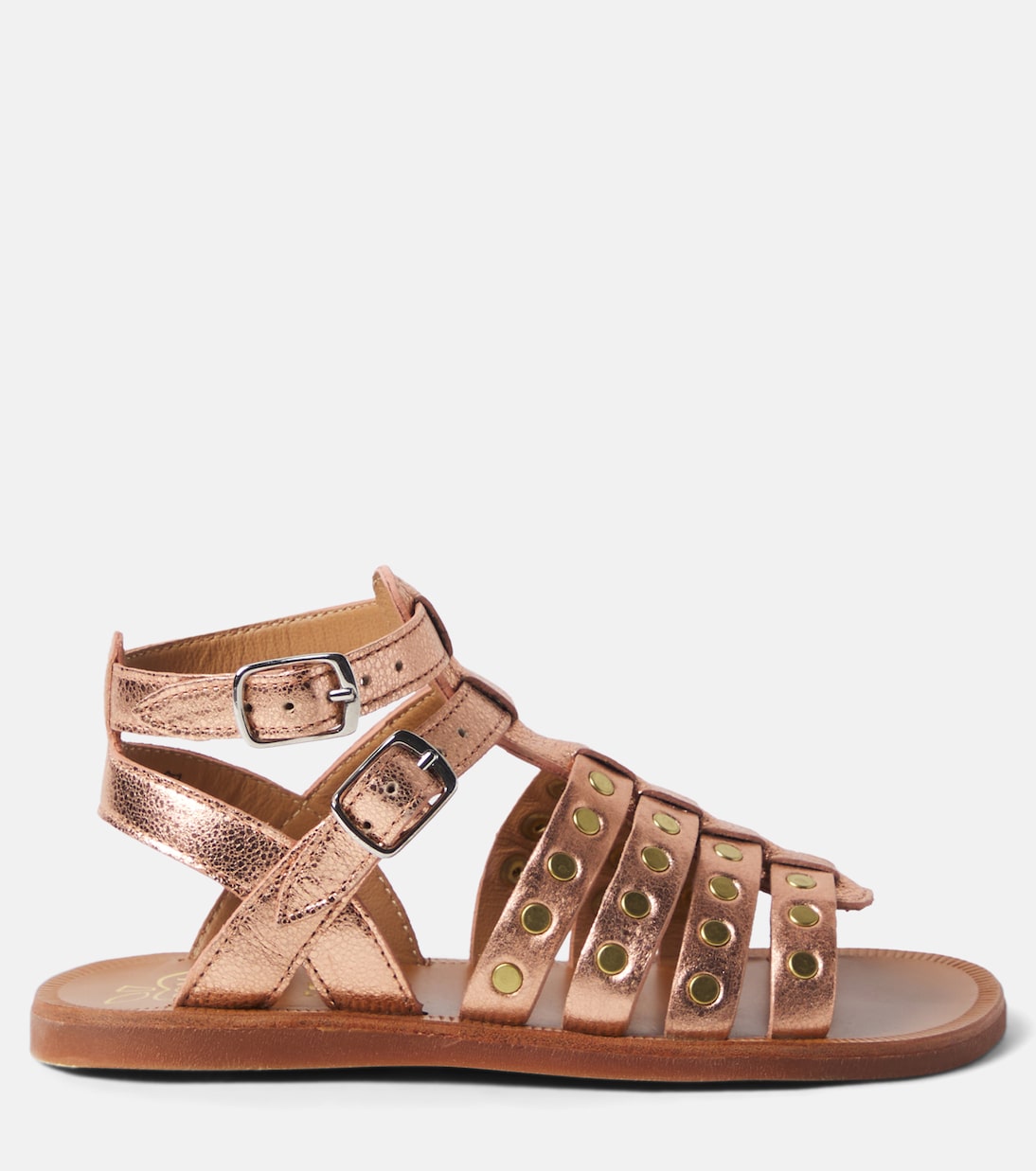 Plagette Stud leather gladiator sandals | Pom d'Api