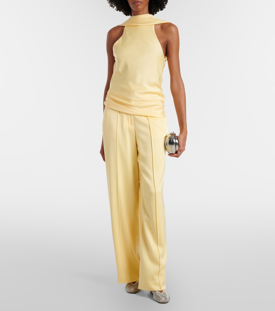 Samira caped satin top | Simkhai