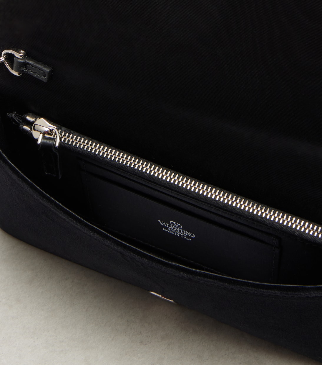 VLogo crystal-embellished velvet crossbody bag | Valentino Garavani