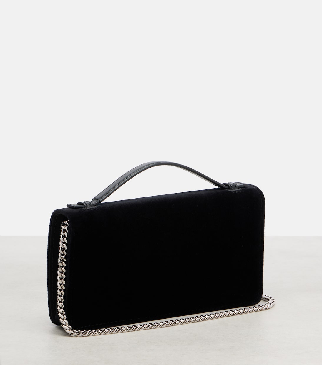 VLogo crystal-embellished velvet crossbody bag | Valentino Garavani