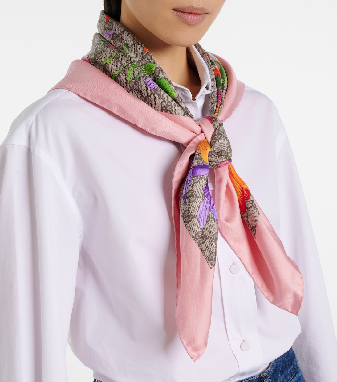 Foulard in seta GG Flora | Gucci