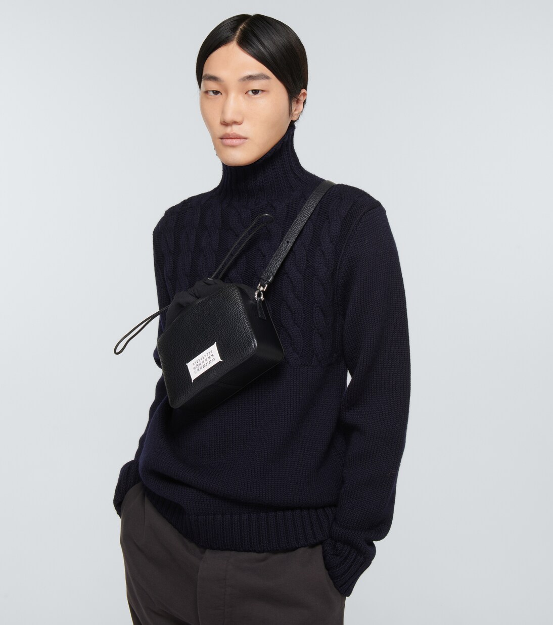 5AC leather-trimmed pouch | Maison Margiela