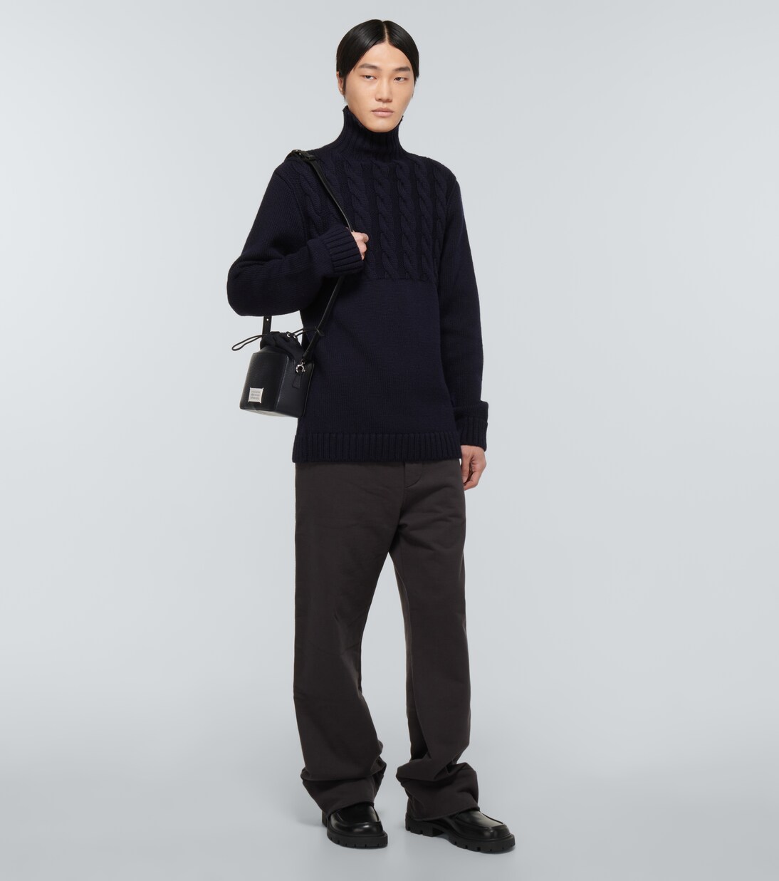 5AC leather-trimmed pouch | Maison Margiela