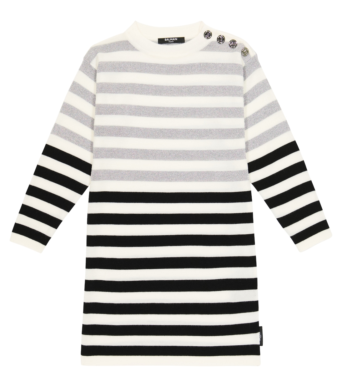 Striped wool-blend dress | Balmain Kids