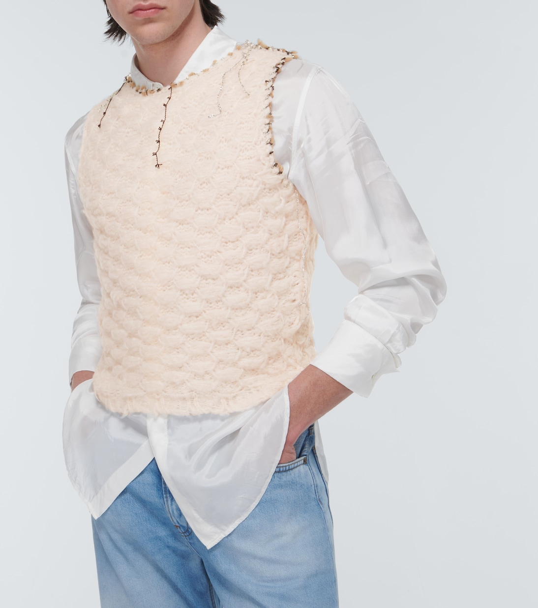 Distressed crochet sweater vest | Acne Studios