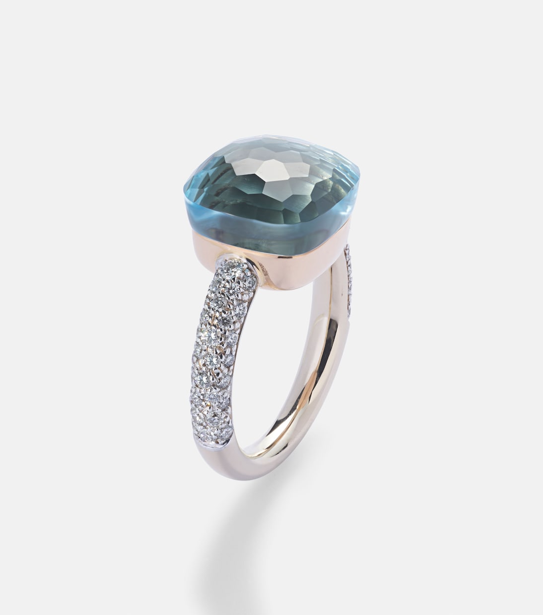 Anello Nudo in oro 18 kt con topazio e diamanti | Pomellato