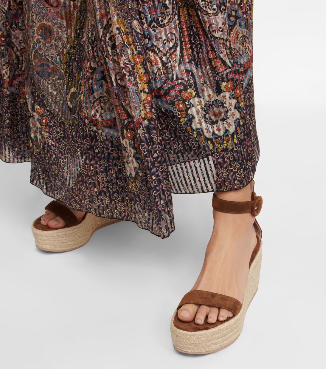 Sandali espadrillas Portofino in suede con zeppa | Gianvito Rossi
