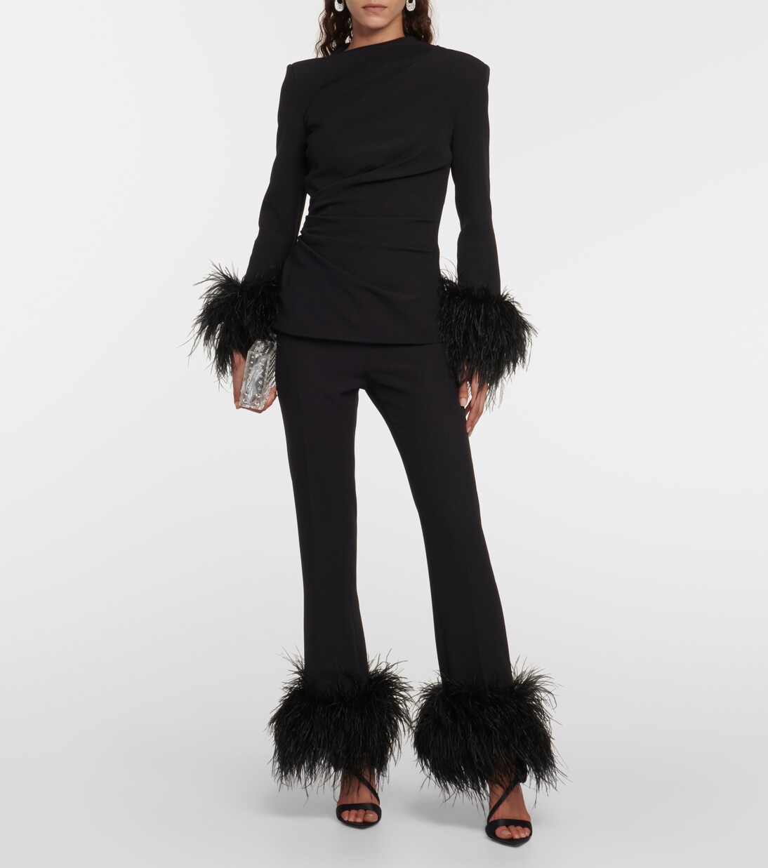 Feather-trimmed top | Safiyaa