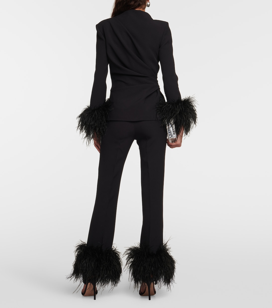 Feather-trimmed top | Safiyaa