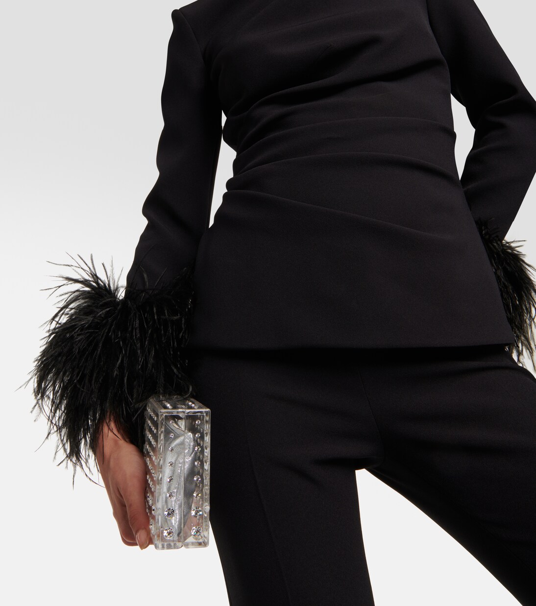 Feather-trimmed top | Safiyaa