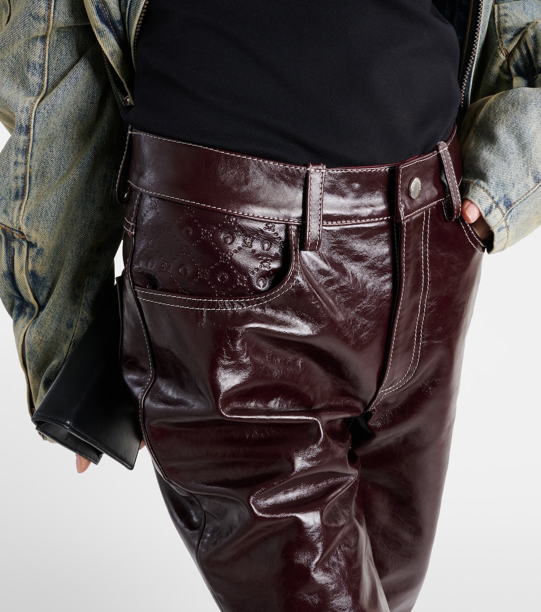 Pantaloni regular in pelle ombré | Marine Serre
