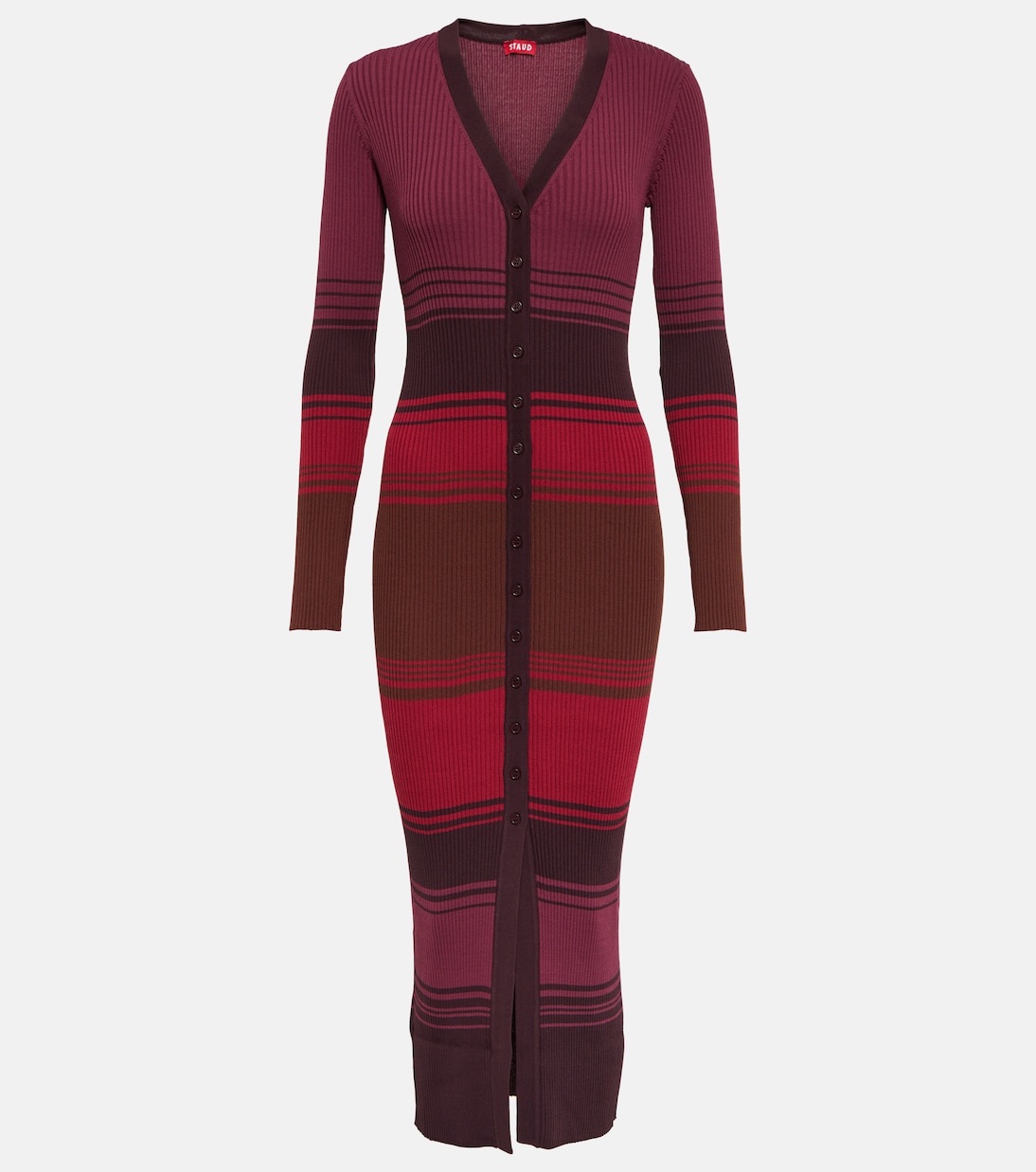 Shoko striped cardigan midi dress | Staud