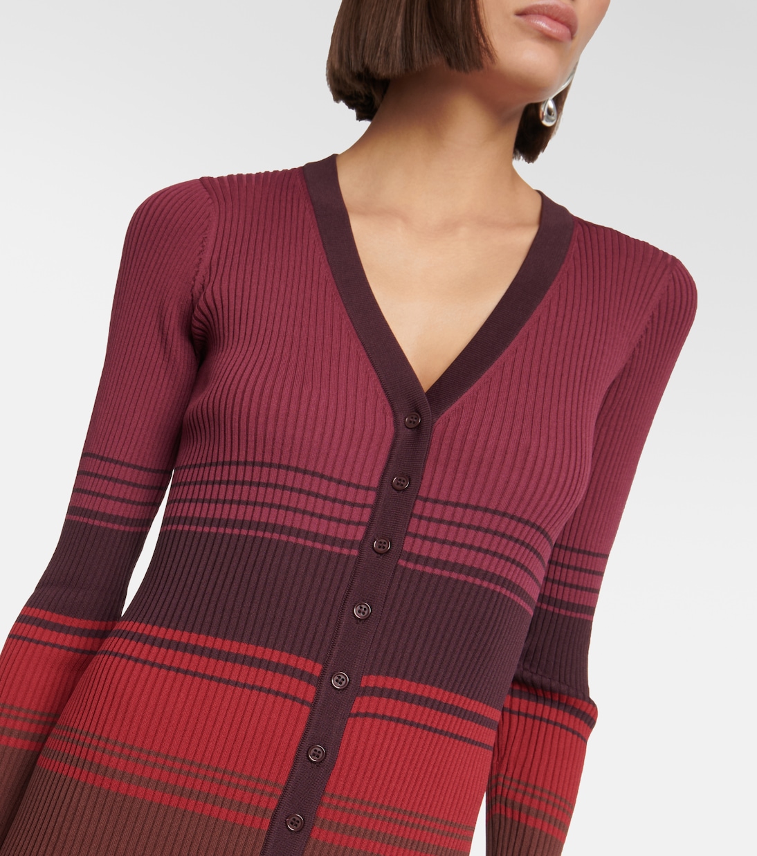 Shoko striped cardigan midi dress | Staud