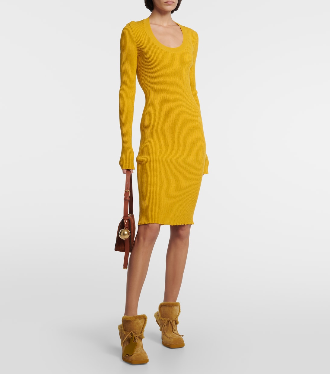 Abito midi in misto lana | Burberry
