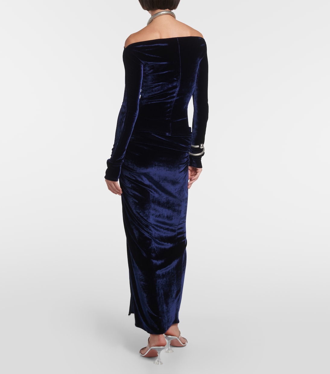 Off-Shoulder-Top aus Samt | Rabanne