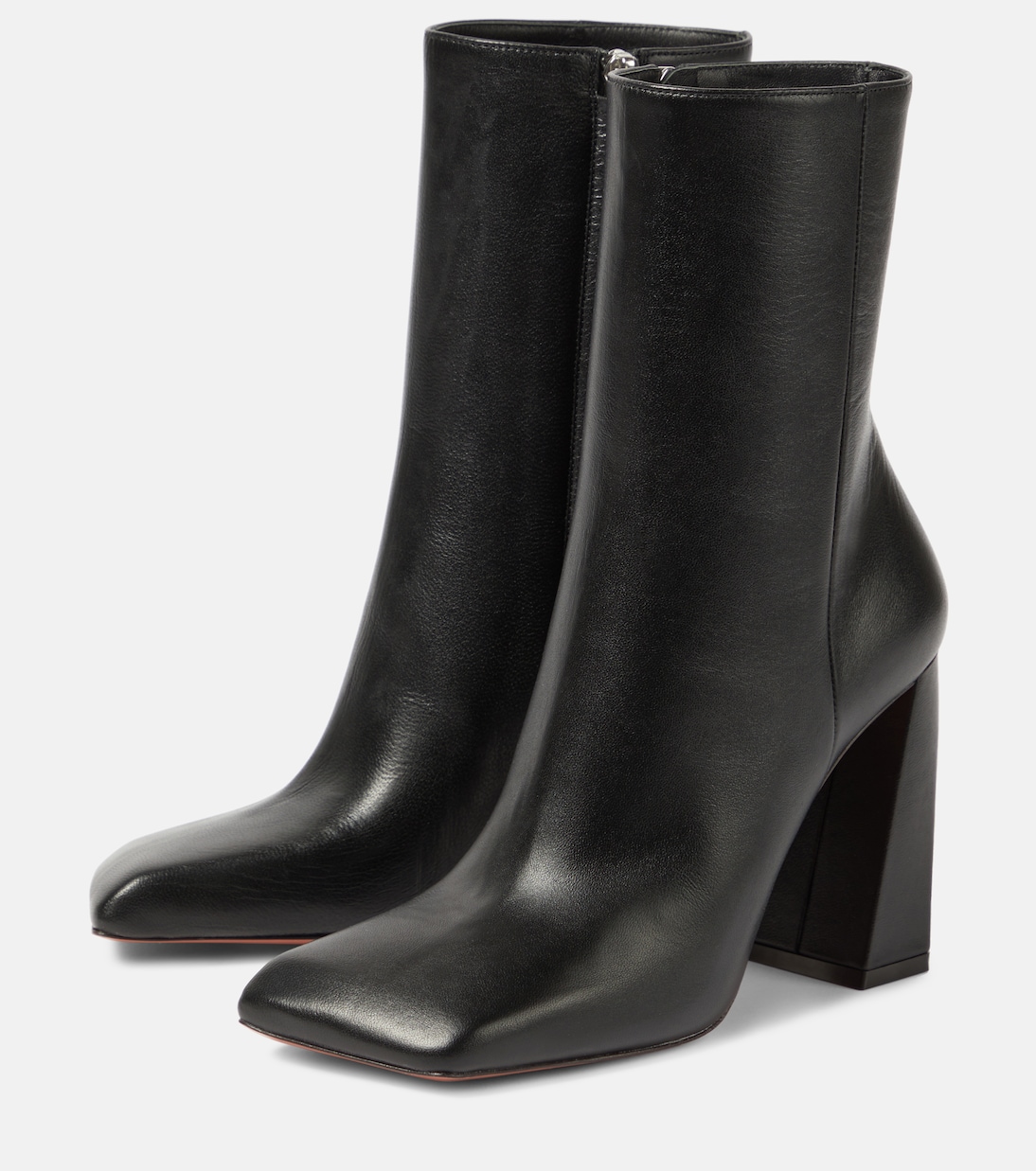 Ankle Boots Marine 95 aus Leder | Amina Muaddi