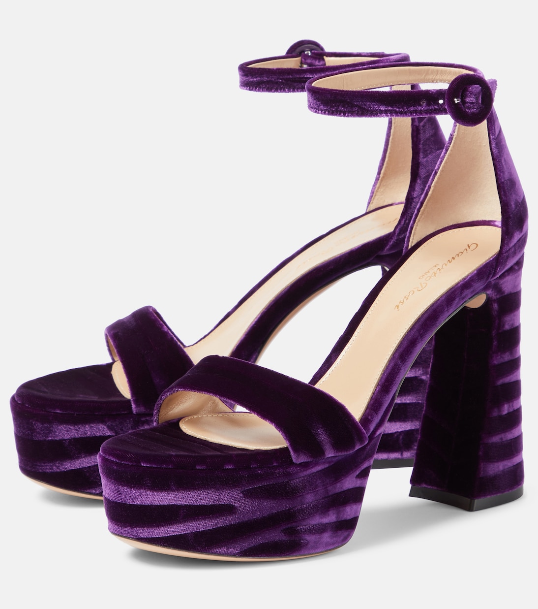 Holly velvet platform sandals | Gianvito Rossi