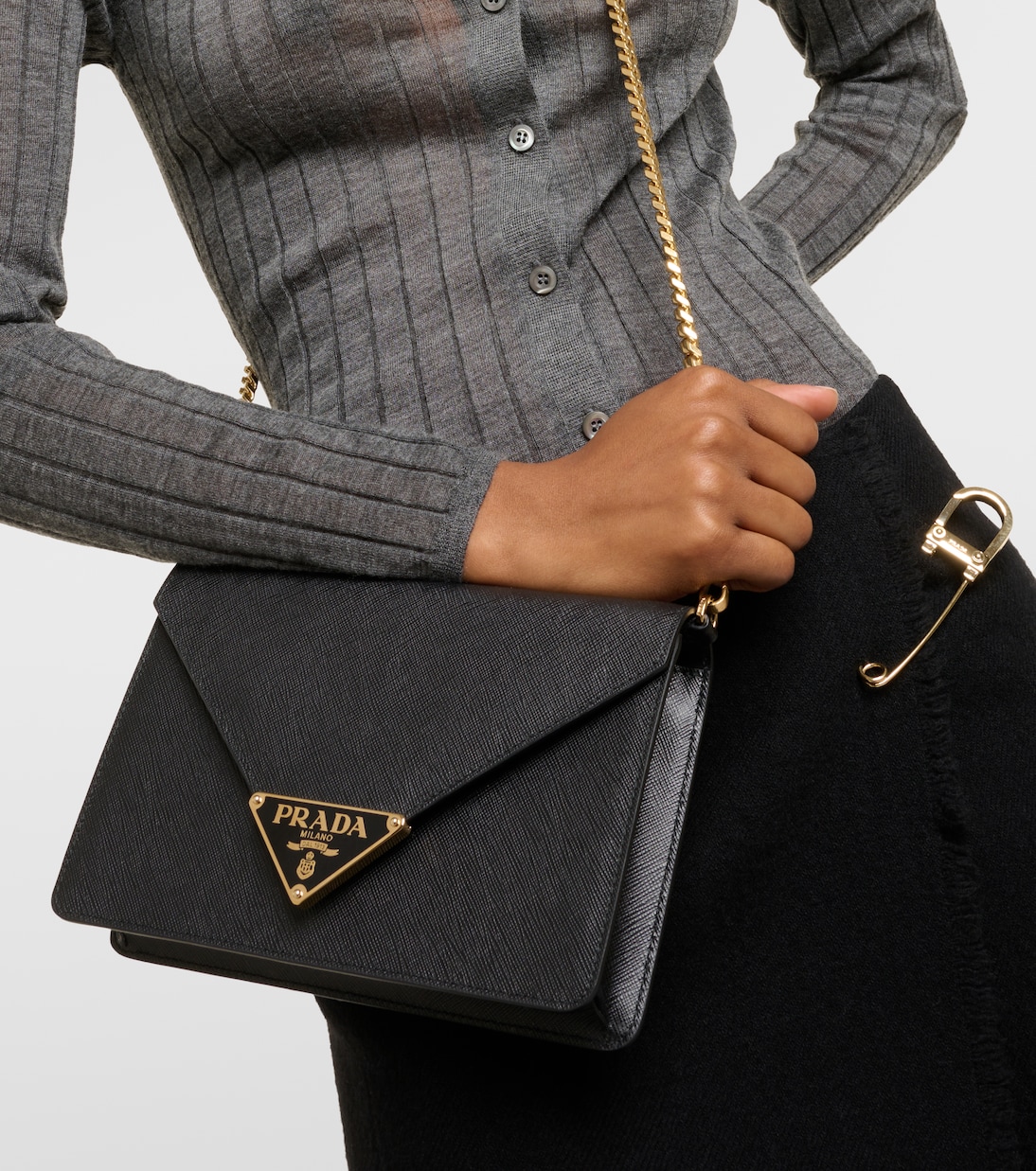 Small leather crossbody bag in black Prada Mytheresa