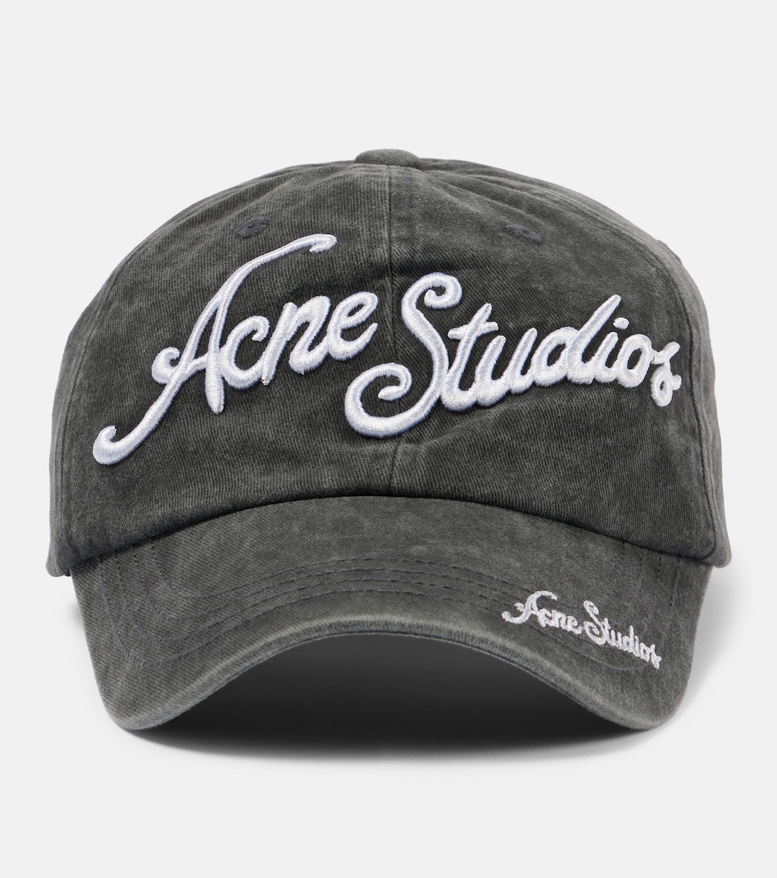Logo embroidered cotton baseball cap in black Acne Studios Mytheresa
