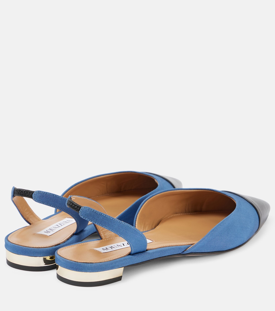 Milanese leather-trimmed slingback flats | Aquazzura