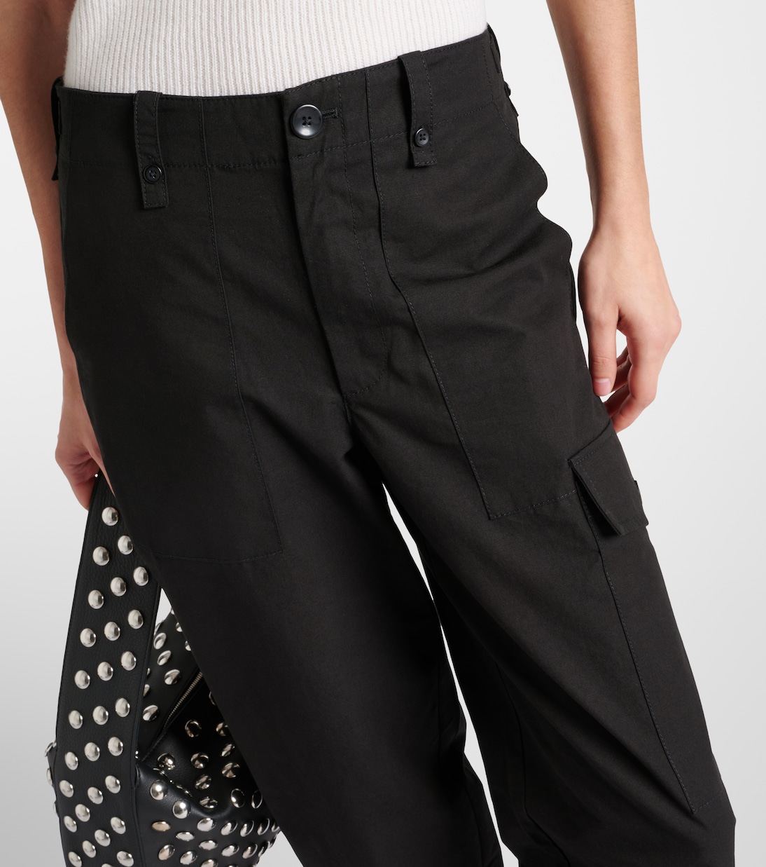 Pantalon droit White Label Octavia en coton et lin | Proenza Schouler