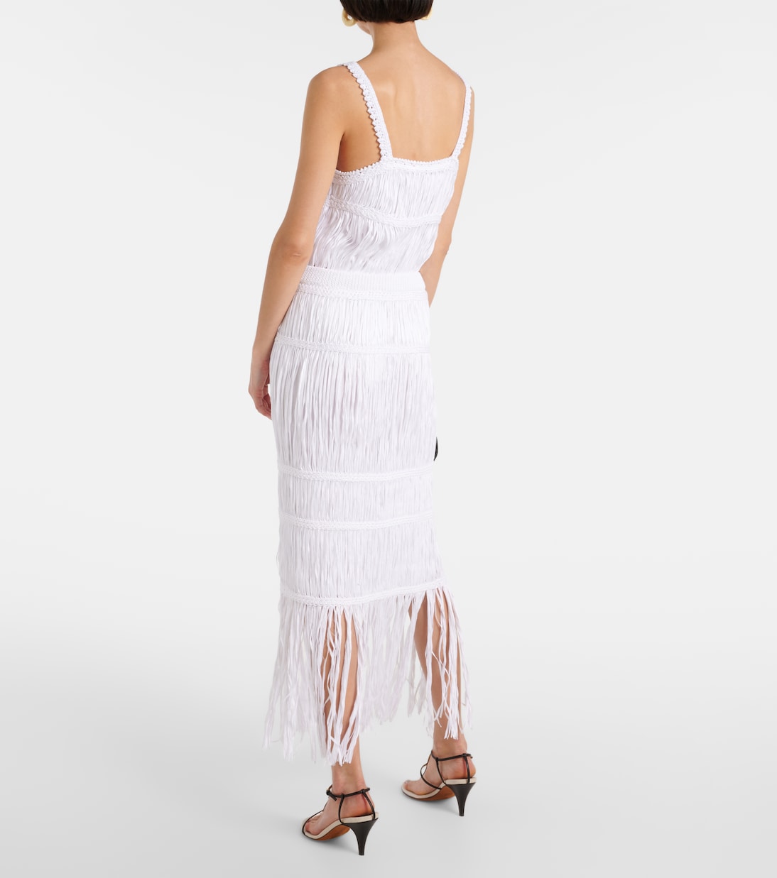 Falda midi Yarra de algodón con flecos | Simkhai