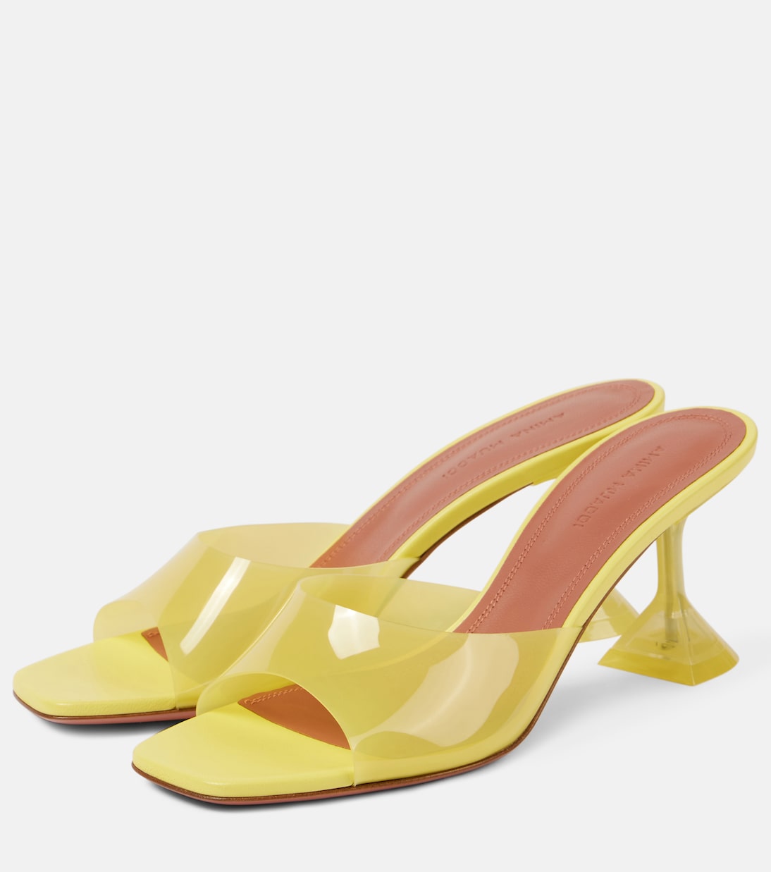 Mules Lupita Glass 70 en PVC | Amina Muaddi
