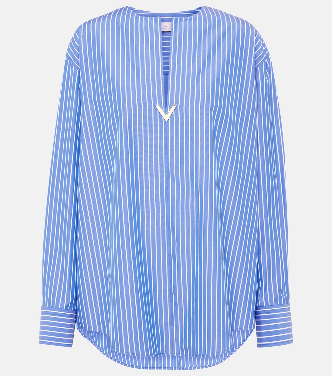 Blouse VGold rayée en coton | Valentino