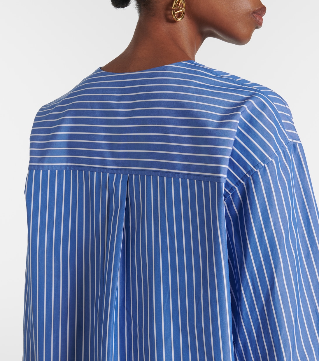 Blouse VGold rayée en coton | Valentino