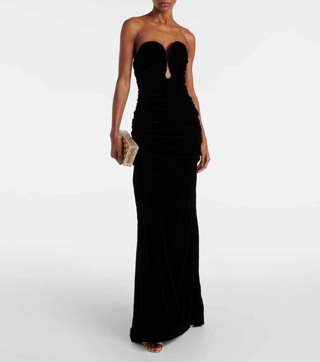 Robe longue en velours | Carolina Herrera