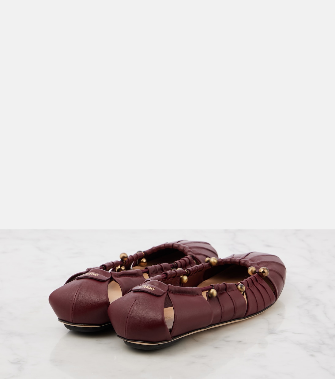 Luna cutout leather ballet flats | Chloé