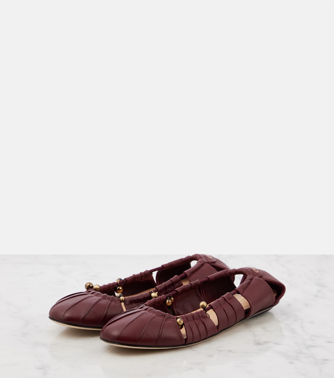 Luna cutout leather ballet flats | Chloé