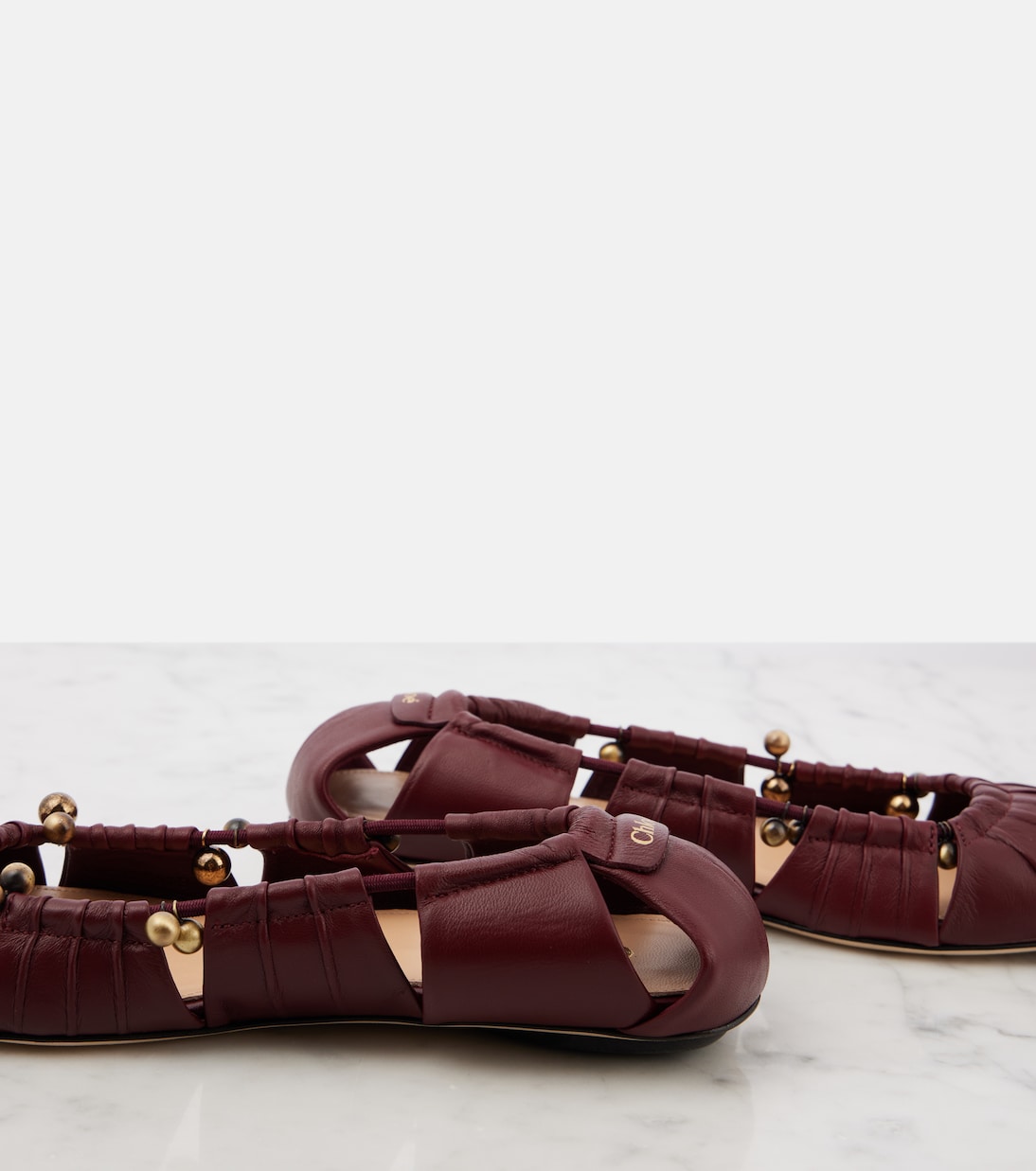 Luna cutout leather ballet flats | Chloé
