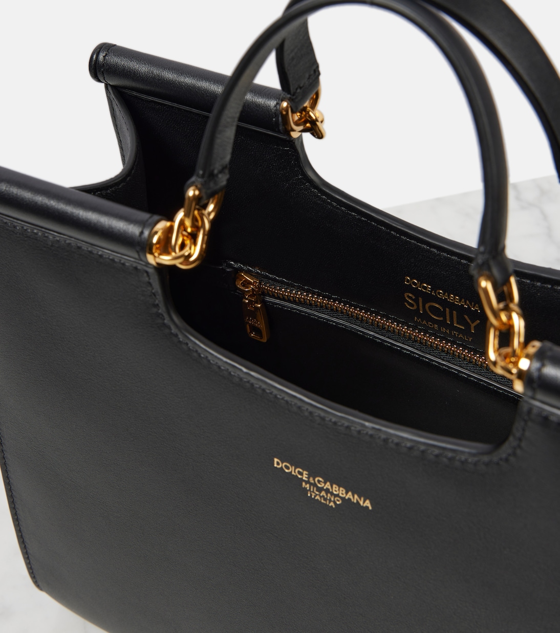Sicily Medium leather tote bag | Dolce&Gabbana
